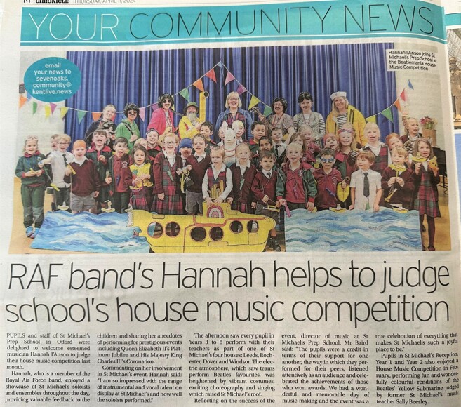 House Music Competition Sevenoaks Chronicle Article
