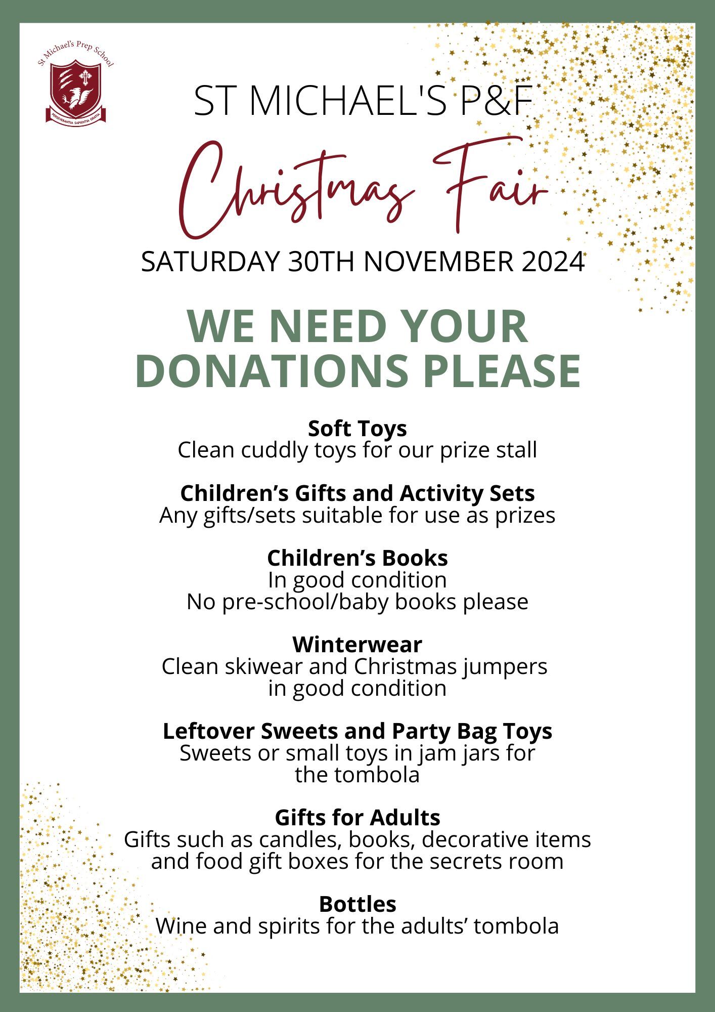 Christmas Fair Call for donations